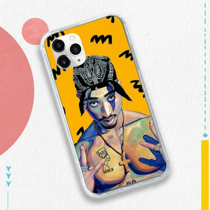 

Rapper 2pac Tupac luxury painting Phone Case for iPhone 11 12 pro XS MAX 8 7 6 6S Plus X 5S SE 2020 XR