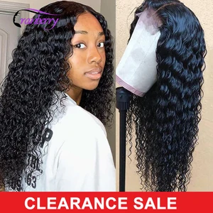 Клюквенные волосы глубокая волна Закрытие парик человеческих волос парики для черных женщин перуанская глубокая волна парик предварительно сорвал 4X4 закрытие шнурка парик