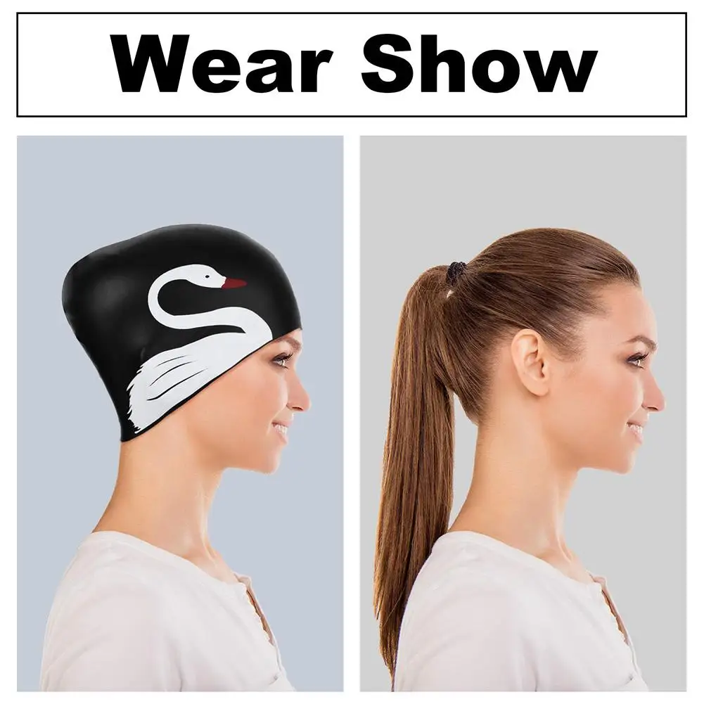 Силиконовая шапочка для плавания модная дизайнерская Гибкая прочная с длинными