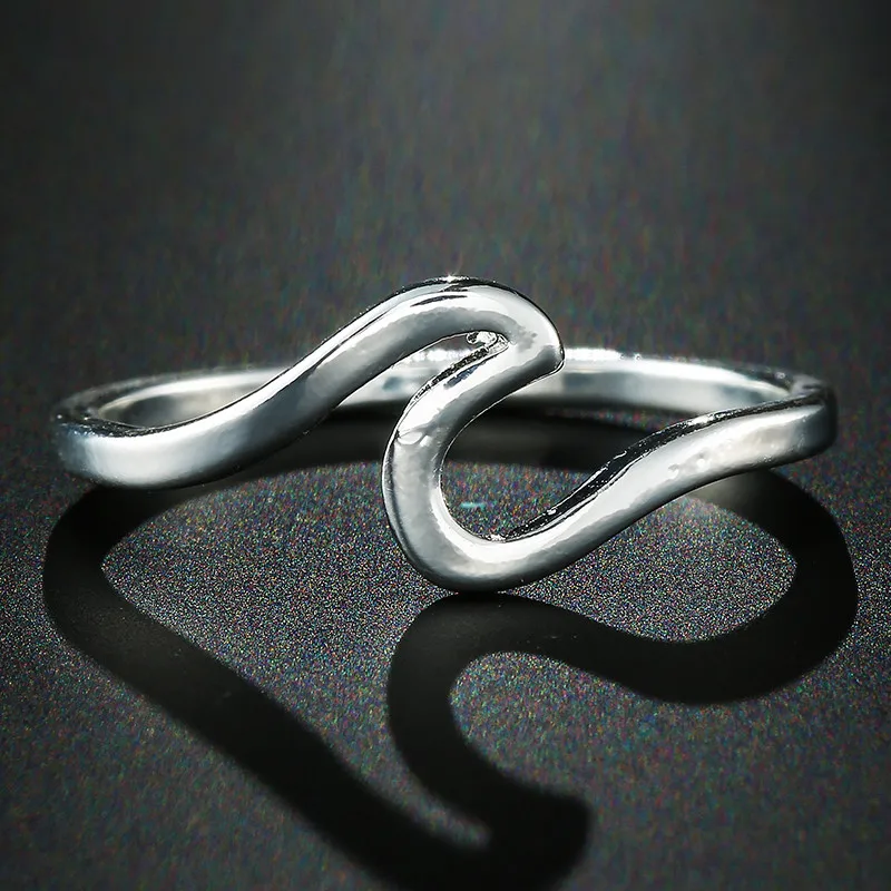 Простые волнистые кольца для женщин пара розовое золото свадебные ювелирные