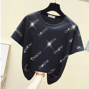 Футболка женская летняя хлопковая с коротким рукавом и надписью