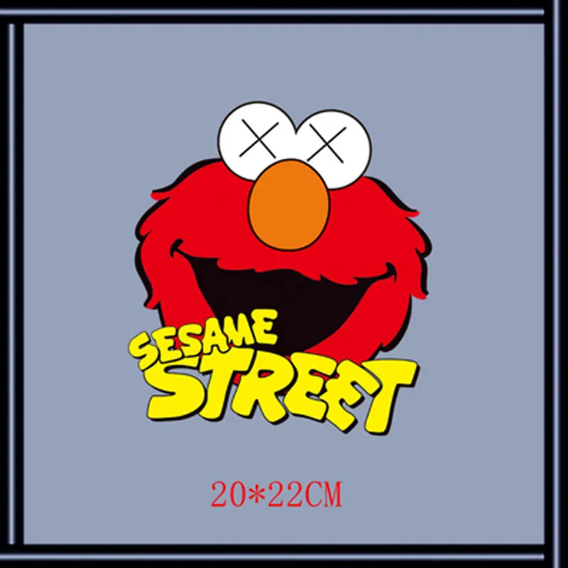 

Cartoon Anime The Cooky Monster Iron-on Patches For Kid's Clothing Thermo Adhesive Patches DIY Heat Transfer Vinyl Sticker Decr