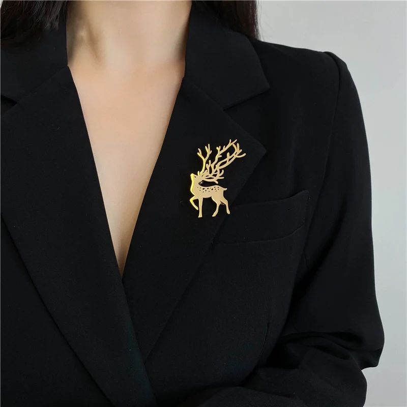 

2021 модная дизайнерская брошь с подвеской из нержавеющей стали, Элегантная Брошь для женщин, ювелирные изделия, оптовая продажа, подарок на в...