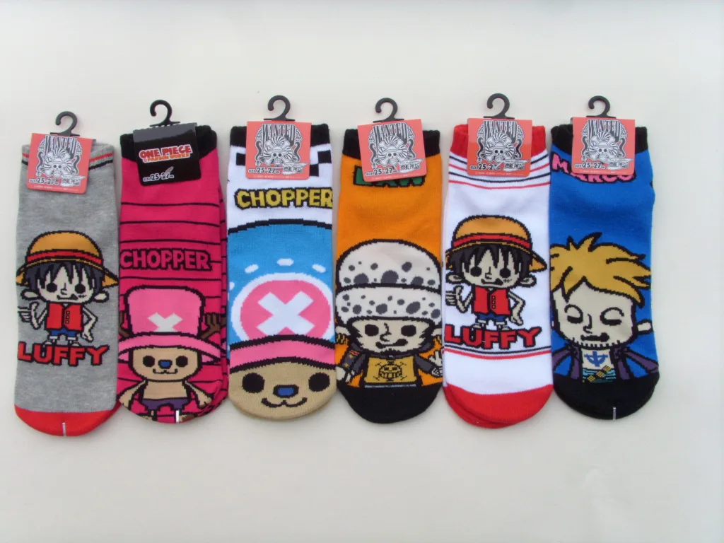 Полосатые носки с мультяшным рисунком Луффи закон Марко модные повседневные