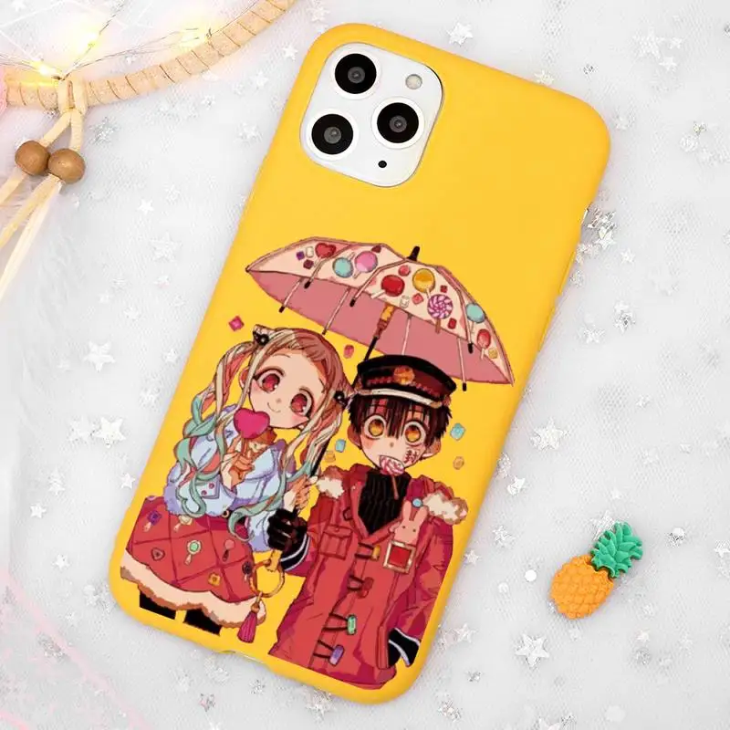 

Toilet bound Hanako kun Anime Phone Case Candy Color Yellow for iPhone 11 12 pro XS MAX 8 7 6 6S Plus X 5S SE 2020 XR