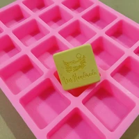 square shape custom soap molds silicone with personalized delicate logo pattern multiple cavities customize molds ship to isreal