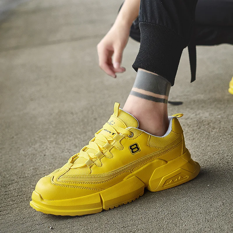 

Men's Leather Casual Shoes Male High Qulity Breathable Mesh Lace-up Non-slip Waterproof Footwear Men Sneakers Tenis Masculino