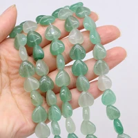 new heart shape natural green aventurins beads 16pcs agates stone loose beads for women jewelry necklaces bracelets wholesale