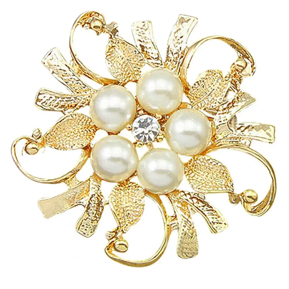 

Flower Women Brooch Pin Rhinestone Crystal Faux Pearl Bouquet Bridal Wedding Jewelry broche accesorios mujer