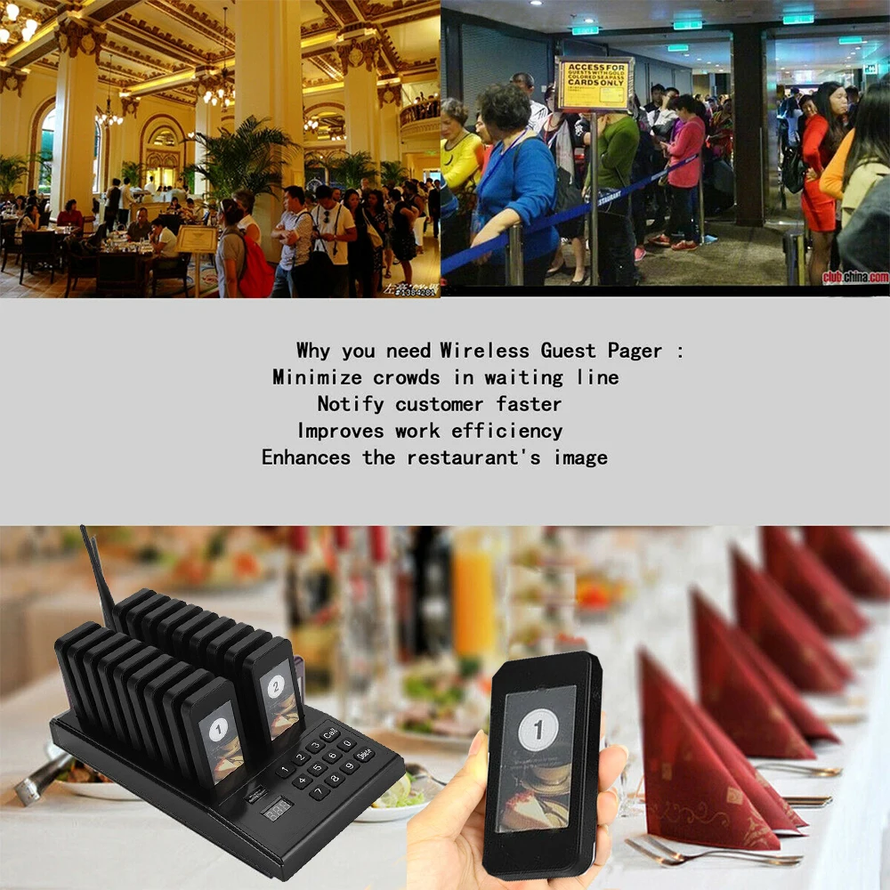 Система вызова официантов пейджер для ресторанов беспроводной зуммер бипер
