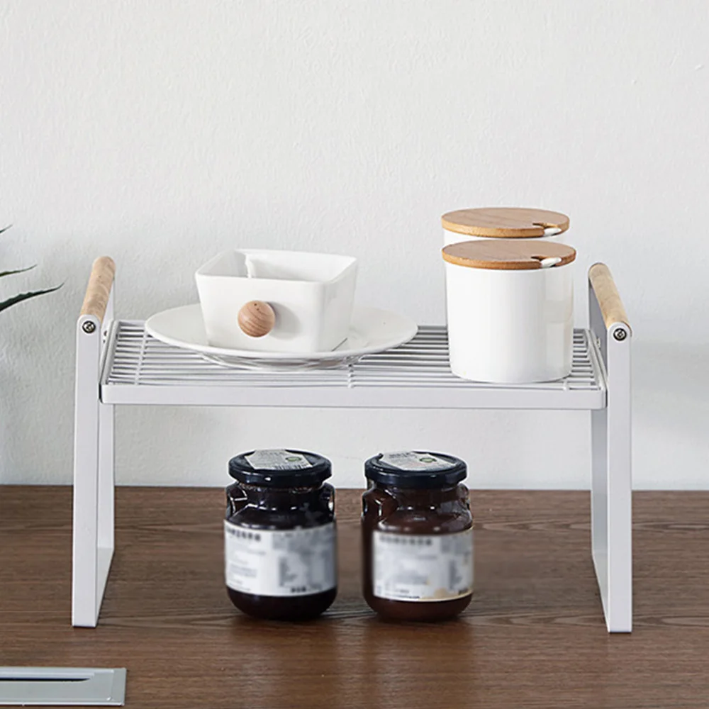 Двухслойные стеллажи для хранения кухонных железных Приправ Держатель Для