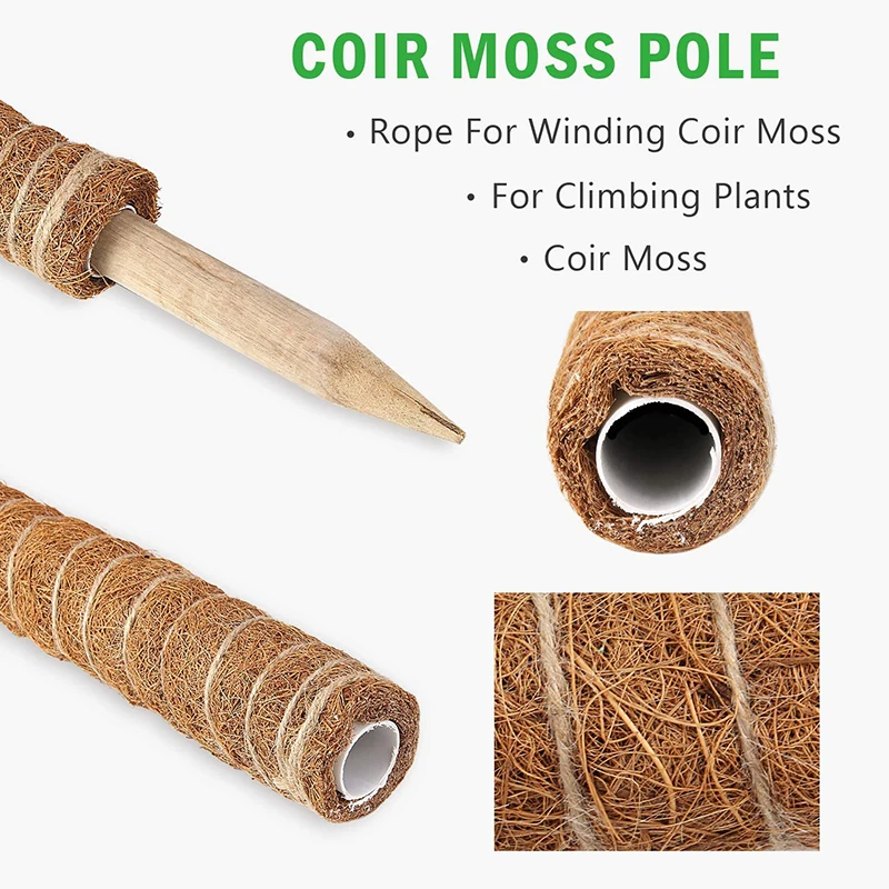

2 Pcs 16 Inches Coir Totem Pole Plant Totem Moss Sticks for Indoor Plants Climbing Creepers with Labels and Twist Ties