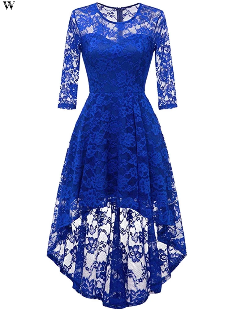 Женское кружевное мини вечернее платье с рукавом три четверти большие размеры