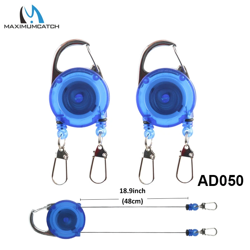 Maximumcatch 2 шт./лот Высокое качество Fly Fishing Zinger Retractor синий и черный цвет Hook Up Zinger аксессуары для рыбалки нахлыстом комплект - Цвет: AD050 2PCS