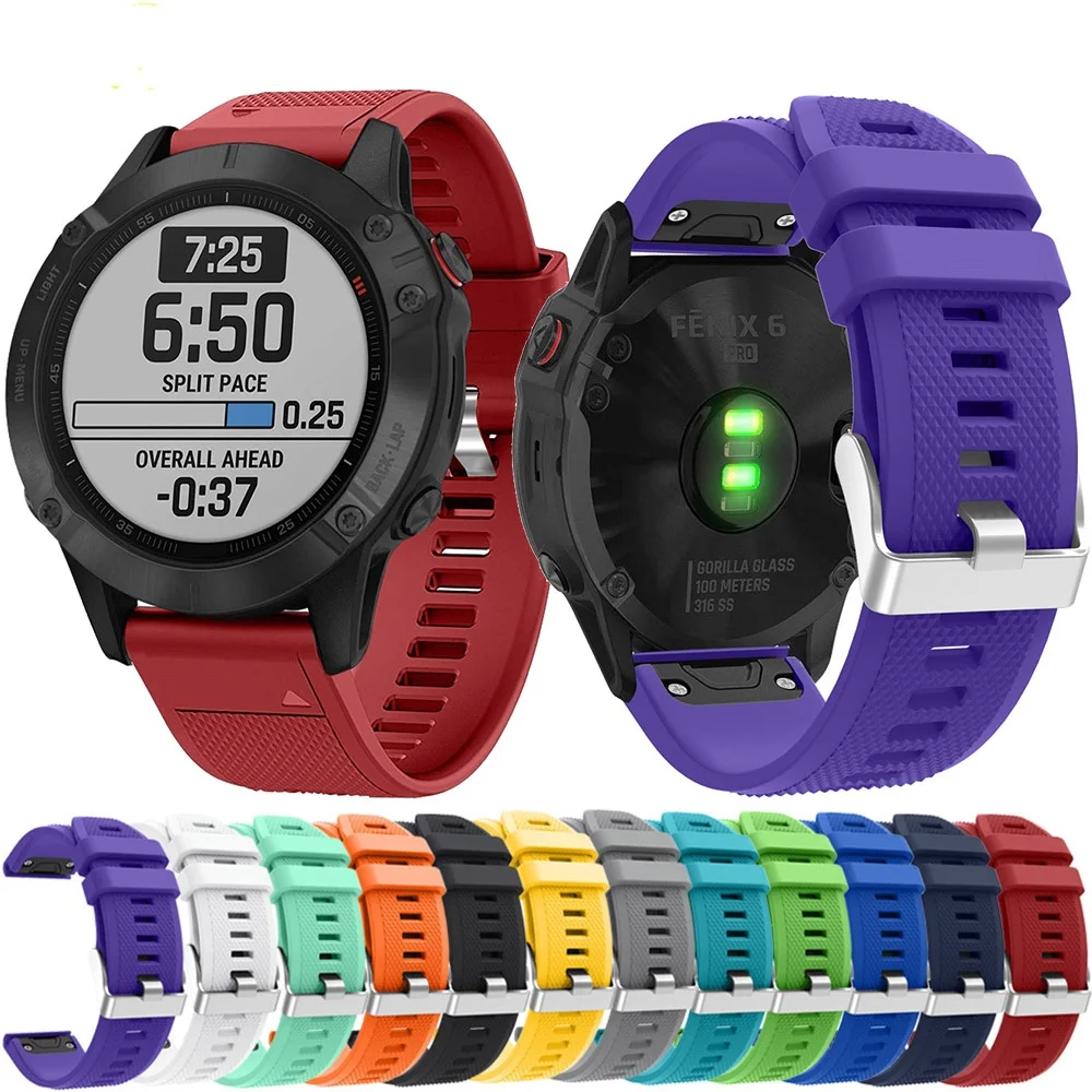 26 22 20 мм ремешок для часов Garmin Fenix 6X pro 6 6S 5 5X plus 5S 3 HR часы Quick Release силиконовый