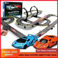 track racing children toy remote control competition car electric double track running track train parent child interactive game