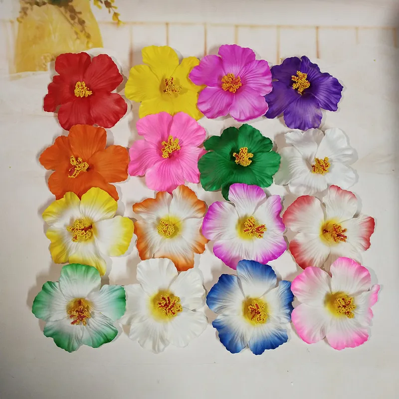 

10PCS Hibiscus flowers Hawaii party Summer party DIY decorations Artificial flowers Hula girls favor hair decoration flower