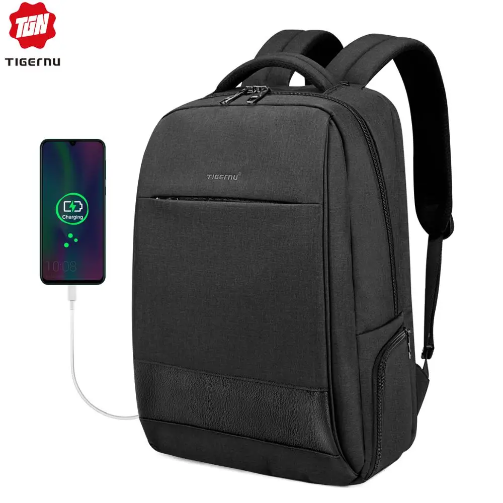Tigernu мужская мода туристические рюкзаки мужской противоугонные USB зарядка 15.6 сумка для ноутбука водонепроницаемый школьная сумка для женщин