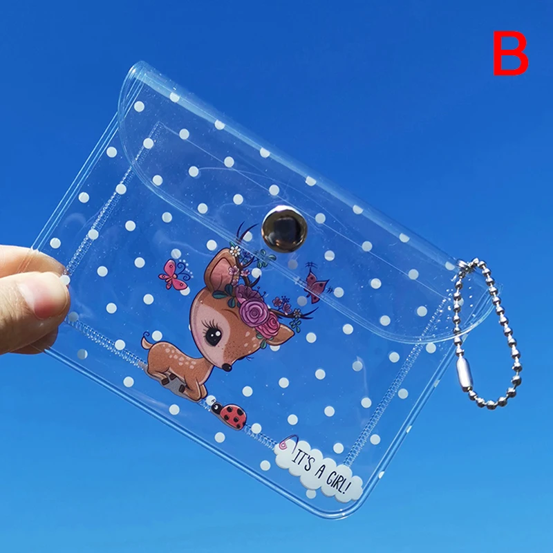 

Cute Cartoon Transparent Waterproof PVC Card Holder Mini Wallet Girls Coin Purse