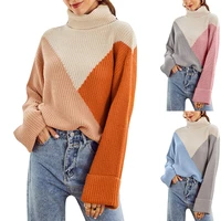 turtle winter 2020 pullover woman sweater harajuku patchwork sweaters women knitted high fashion female loose jumper