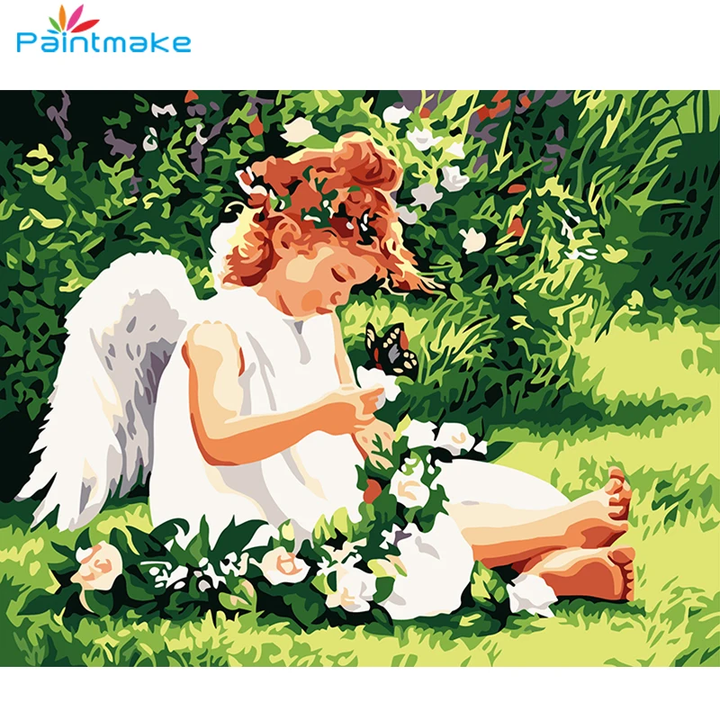 Paintmake Дети DIY живопись по номерам угол масло ручная роспись на холсте Девушка для
