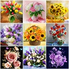 EverShine алмазная живопись, полный квадратный цветок, 5D алмазная вышивка, картина с подсолнухом, мозаика в виде Розы, стразы, домашний декор