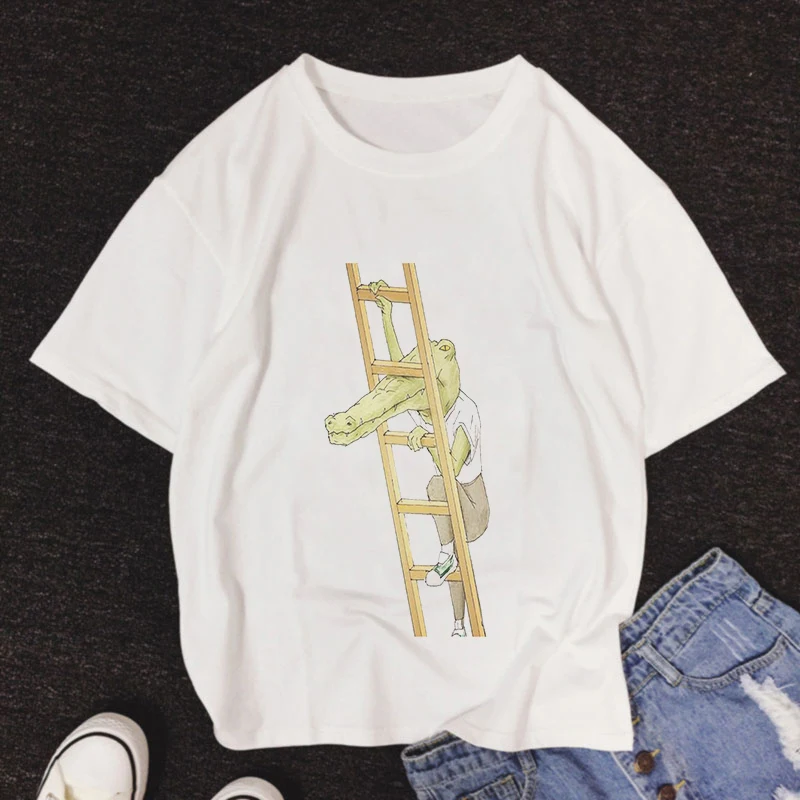 Женская Винтажная Футболка Vogue серии Мистер крокодил Жираф не может это сделать