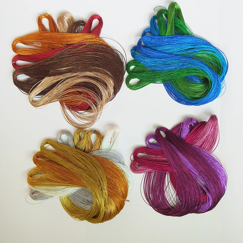 100 метров закрученный золотой нитью вязаный шнур швейная нить веревка для ленты