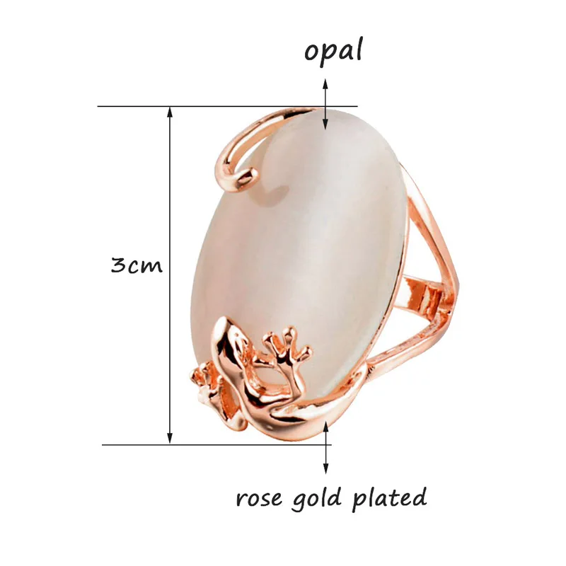 SINLEERY Vintage Big Oval Opal Stone Ring For Women Rose Gold Color Engagement Wedding Jewelry Bague Anel ZD1 SSF images - 6