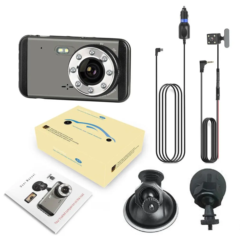 

4 Inches Hidden Tachograph 1080p Night Vision Circular Video Recording 170 Wide Angle Parking Monitoring Motion Detection