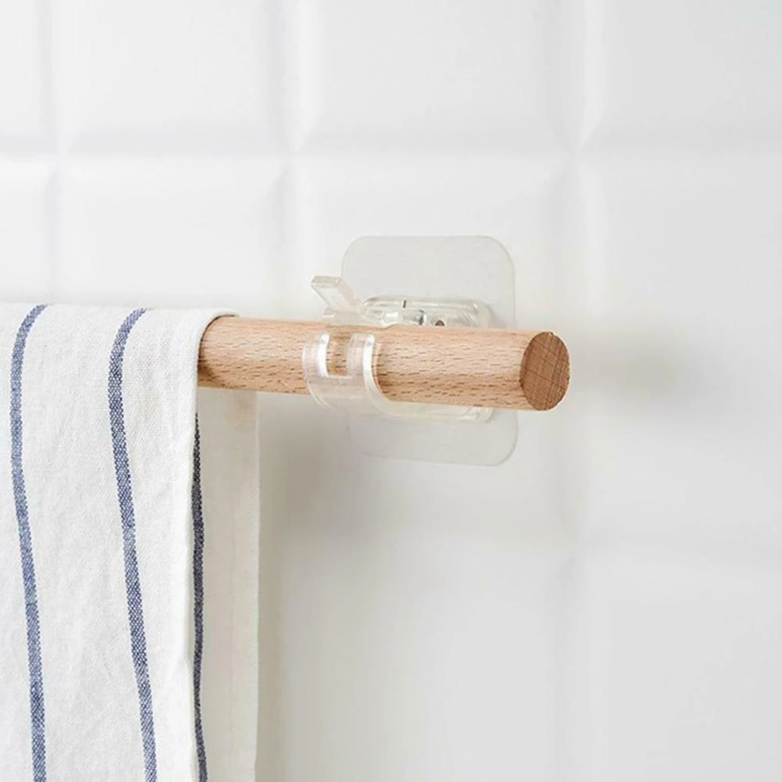 

2Pcs Nail-free Adjustable Rod Bracket Holder for Wall Hanging Rod Curtain Rail REME889