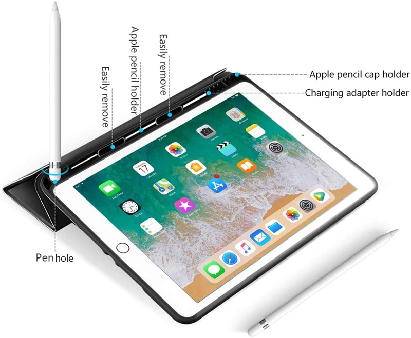Чехол для планшета IPad 10 2 2021 2020 Pro 9 7 Air 3 4 умный чехол с держателем стилуса I Pad 8 6