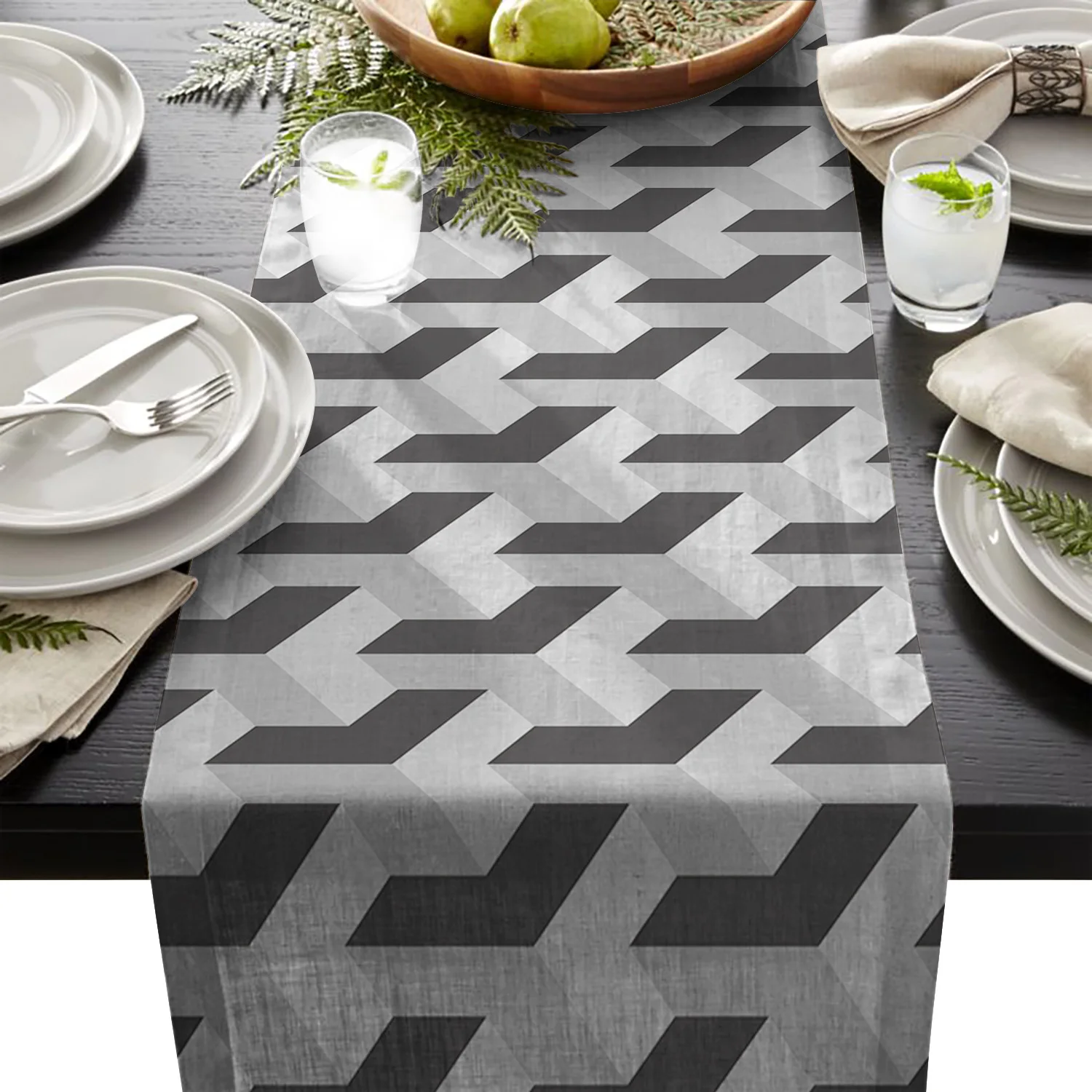 Абстрактная однотонная Геометрическая настольная дорожка для свадебной