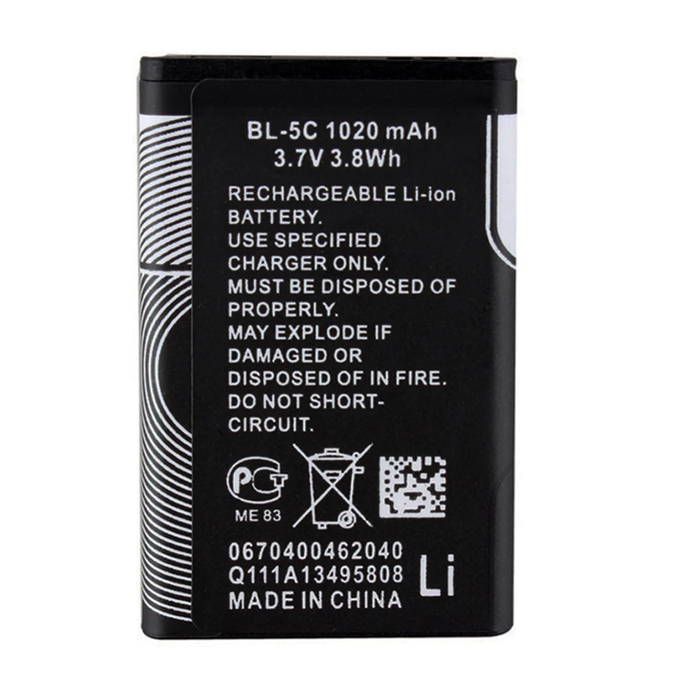 2 шт. литиевая аккумуляторная батарея для телефона Nokia 1112 1208 1600 1100 1101 n70 3220 5200 5300 5320