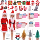 Повязка для волос, блокнот, аксессуары для животных, набор из 9 предметов, рождественские игрушечные аксессуары и Красная рождественская Одежда для Барби