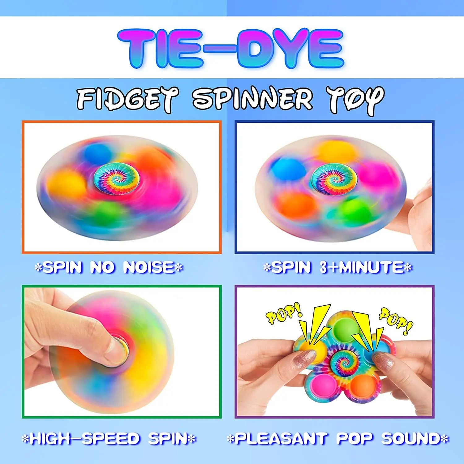 Rainbow Bubble Pop Fidget Spinner Toys Children's Sensory Autisim Antistress Stress Relief Squishy Toy Kids | Игрушки и хобби