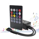 Новый музыкальный ИК-контроллер с 20 клавишами, черный звуковой датчик с дистанционным управлением для Светодиодный светодиодной ленты, высококачественный музыкальный контроллер для светильник Ки