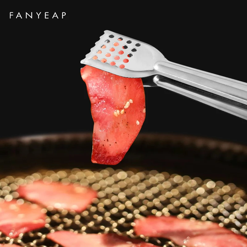 

Food Tong Stainless Steel Kitchen Tongs Silicone Non-slip Cooking Clip Clamp BBQ Salad Tools Grill Kitchen Accessories