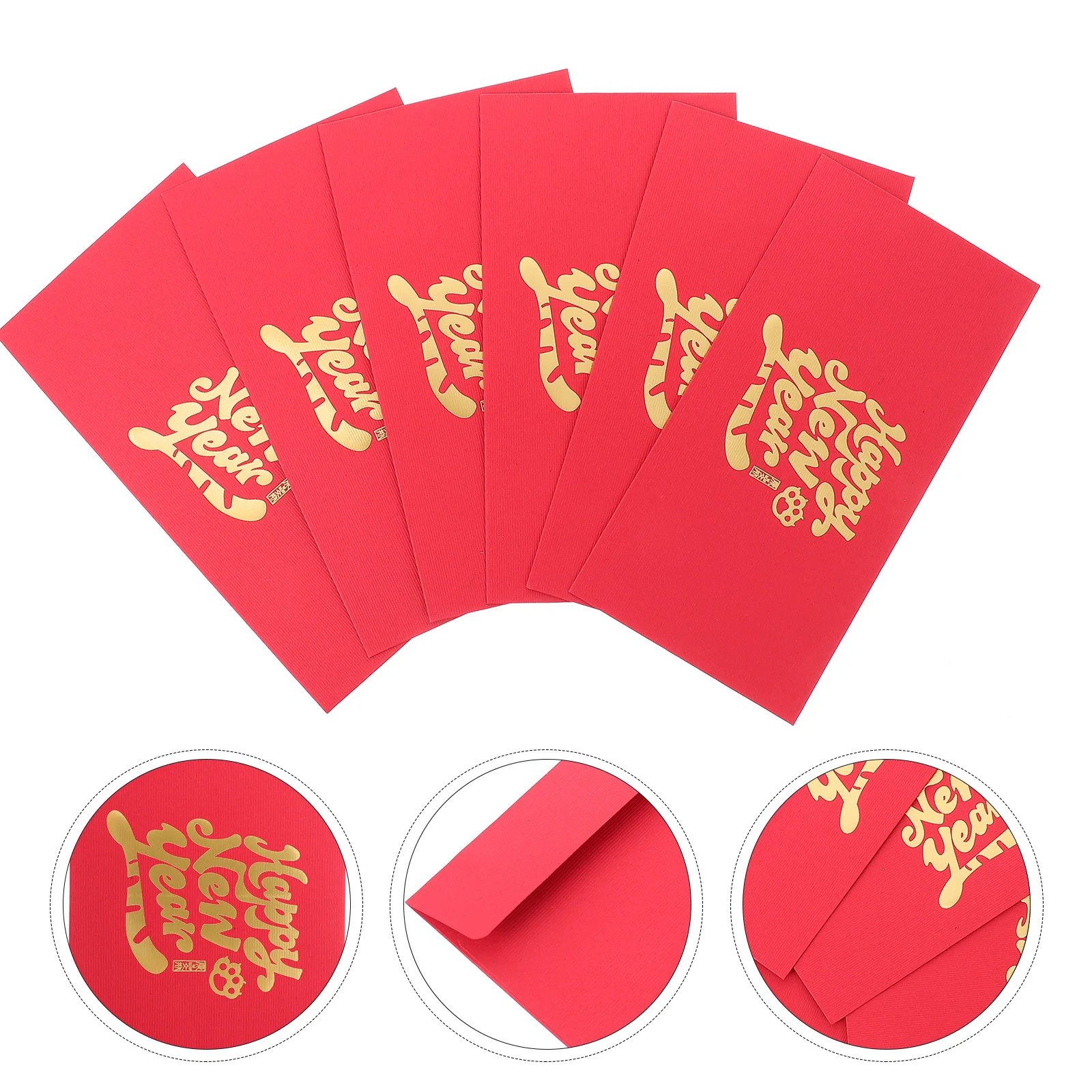 

6Pcs Gilding Money Pouch Festival Red Packet Gift New Year Red Envelopes Red