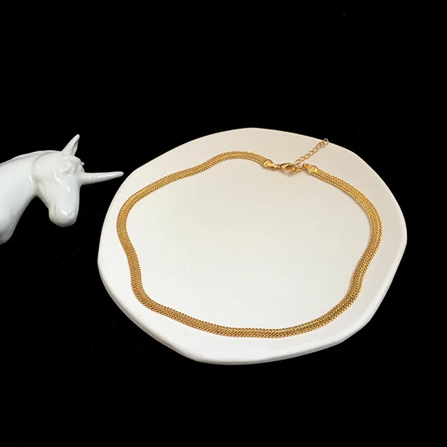 Ожерелье цепочка в стиле панк для женщин новинка уличная мода Золотая медная