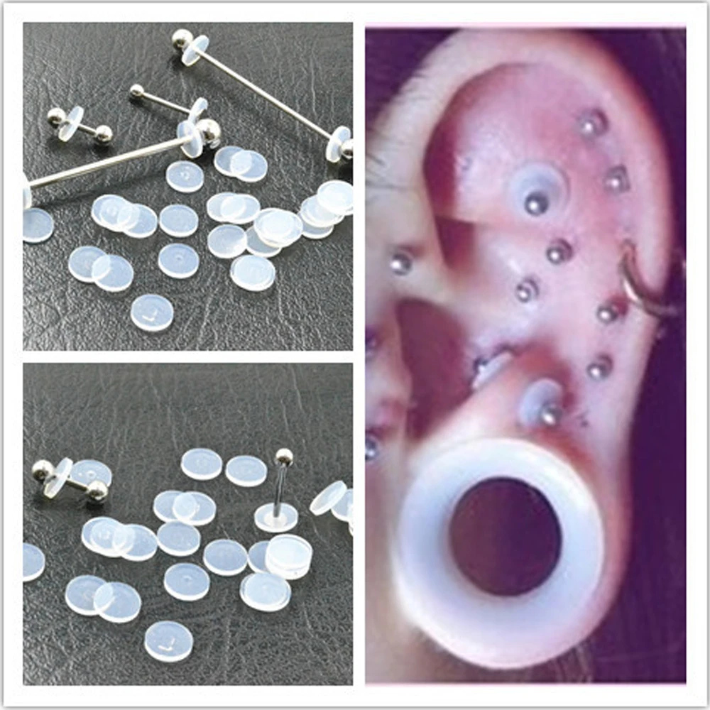 

30 Pieces Silicone Piercing Healing Discs Flexible Anti Hyperplasia Saucer Ear Nose Soft Gasket Tragus Anti Invagination