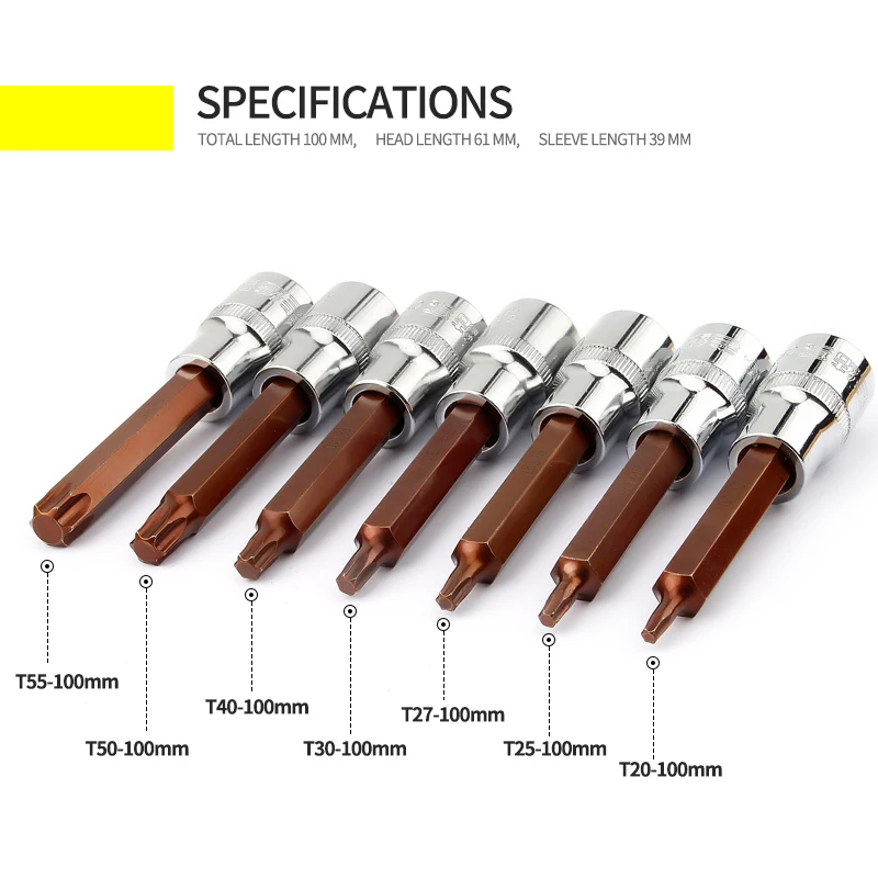 1/2 Torx Бит гнездо 1 шт. S2 биты адаптер для крутящий гаечный ключ с трещоткой торцевой гаечный ключ T20 T25 T27 T30 T40 T50 T55