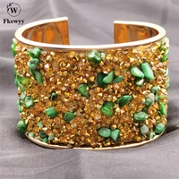 fkewyy new luxury bracelet woman jade green jewelry natural stone rhinestones ethnic style bracelets party charm accessories