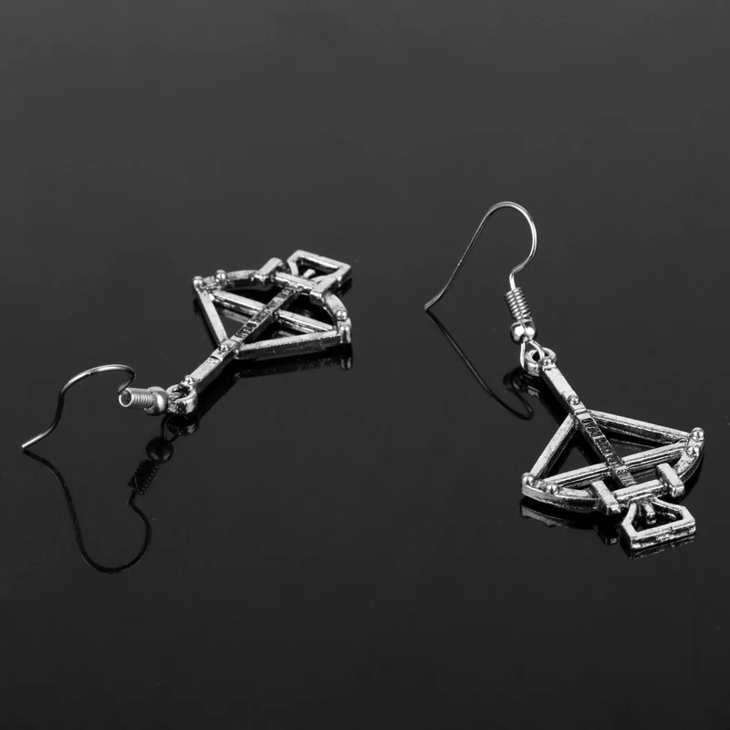 Висячие серьги Ходячие мертвецы зомби арбалет лук стрела пистолет висячие для