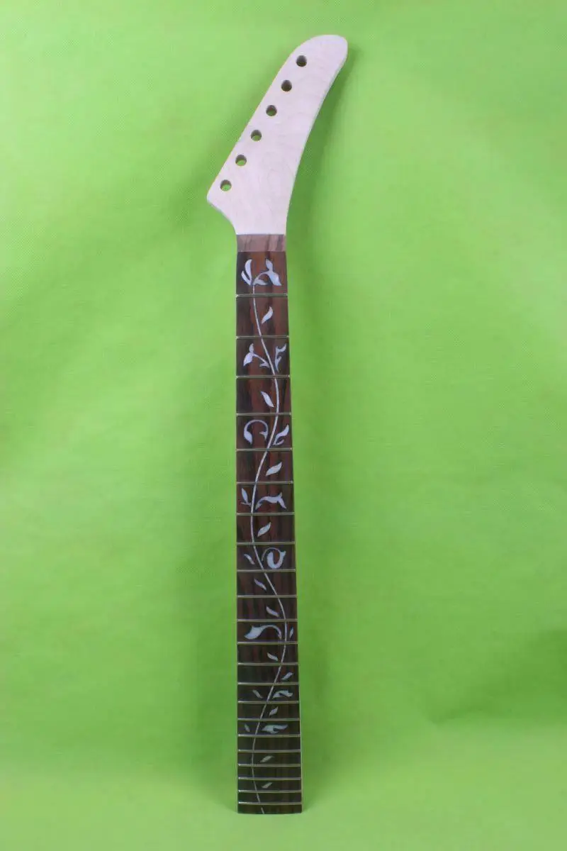 

Maple guitar neck 22 Fret 25.5 inch vine inlay Rosewood Fretboard Banana Head