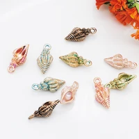 20pcslot enamel conch shell charm pendant gold color back alloy bracelet necklace jewelry making diy earring findings