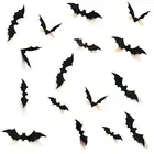 12 шт.упак. Хэллоуин 3D наклейка в форме летучей мыши наклейки на стены украшения окна 4 размера реалистичные страшные жуткие подвесные летучие мыши