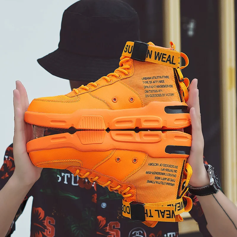 

HUCDML 2020 New Fashion High-top Shoes Men Outdoor Street Trends Men Sneakers Walking Casual Shoes Men Support Dropshipping