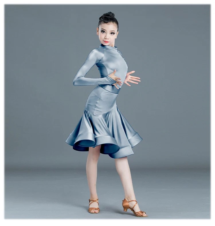 

New Latin Dance Dress For Girls Professional Children Performance Dance Skirt Standard Latin Competition Dance Dresses 130-160