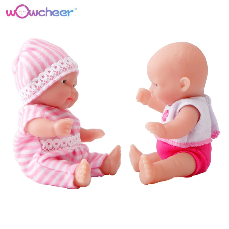 WOWCHEER 12 см 6 шт. Bebes Reborn мини детские куклы с Колыбель Ванна Мягкие силиконовые маленькие куклы реалистичные Kawaii Игрушки для девочек